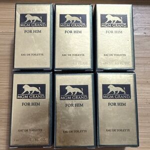 6 pk MGM Grand for HIM Eau De Toilette SPLASH Travel Size 3 ml / 0.1 fl oz each